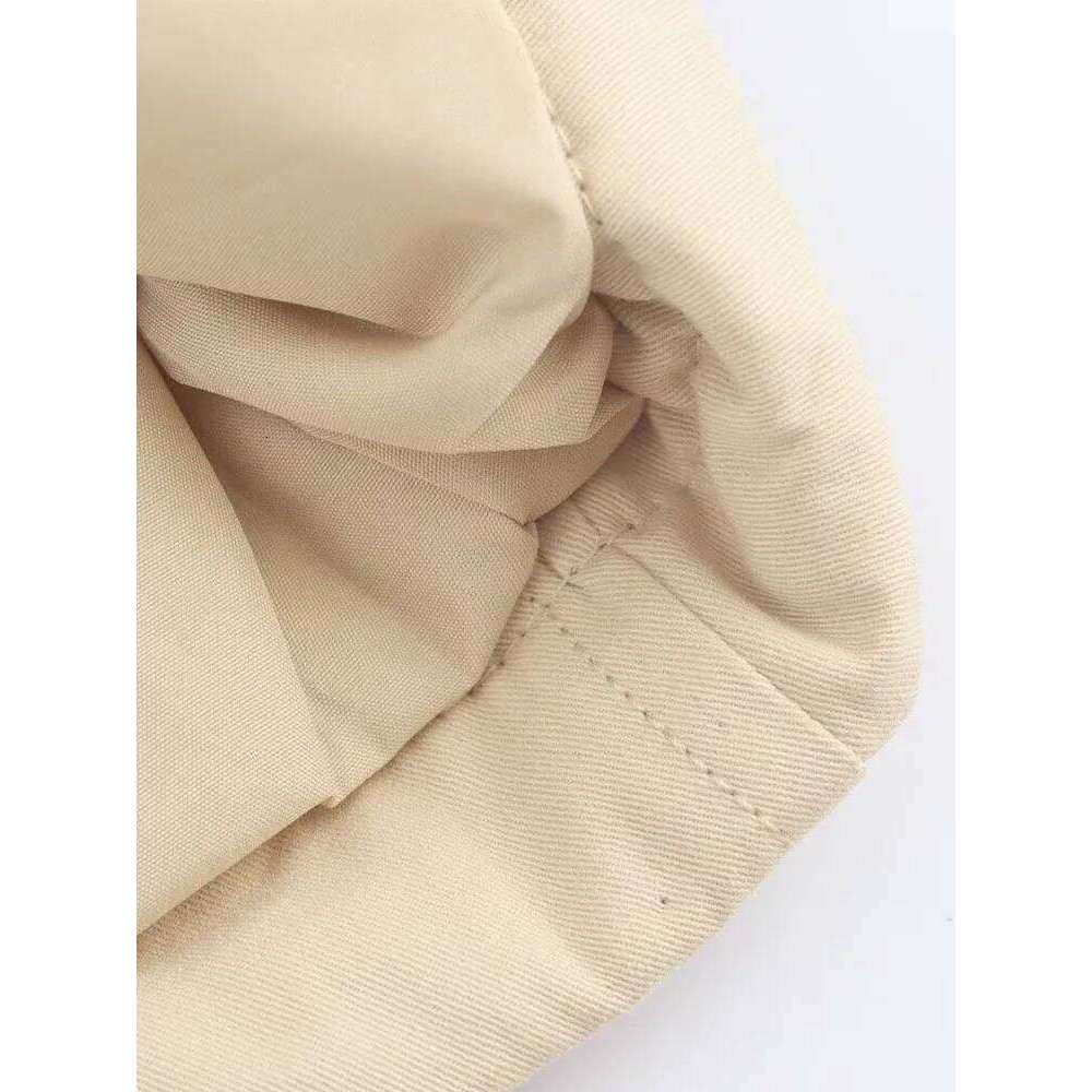 Designer Clothing 2025 TRAF Autumn And Winter New Fashion Corduroy Collar Cotton-Padded Jacket Chic Large Pocket Loose Coat Outerwear