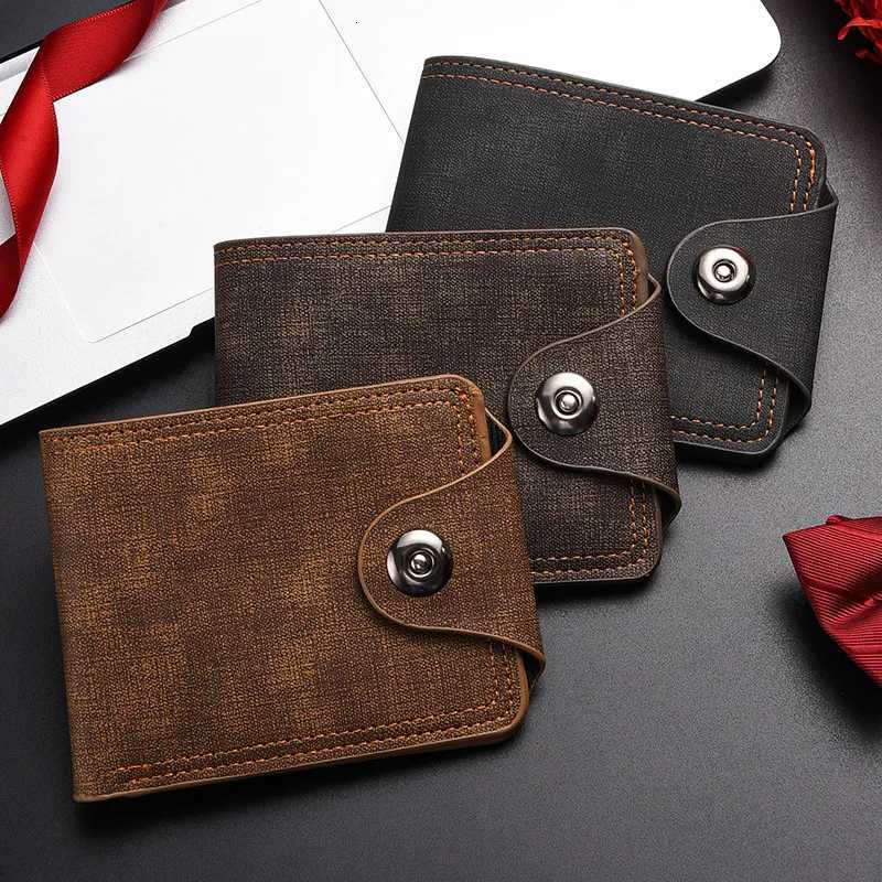 Mens Wallet Soft PU Leather Solid Color Coin Pocket Black/Brown Men Fashion Card Holder Money Bag Purse Small Storage PouchXJ250806