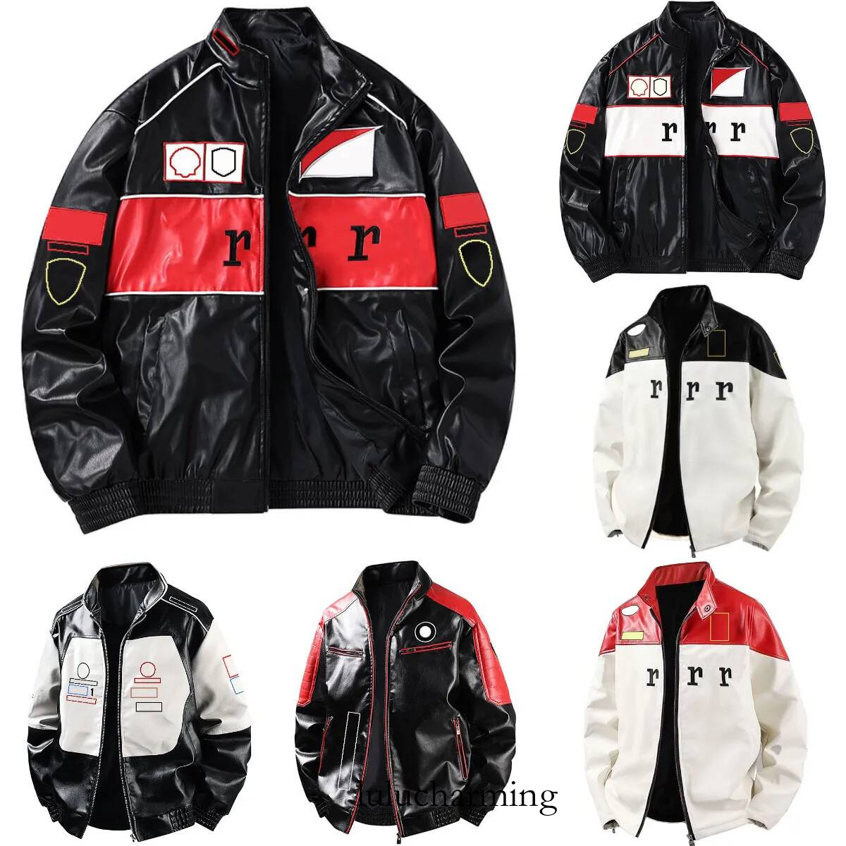2025 New F1 Racing Windproof Motorcycle Riding Zip For Men/Women Vintage Biker Style Leather Jacket Warm Coat Unisex 6D2