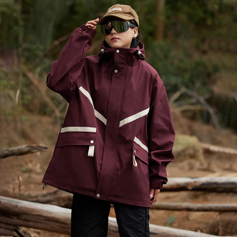 Breathable Men Hiking Casual Windbreaker Jacket Waterproof Outdoor Ski Hoodie Coat Women Lightweight Spring Autumn Outerwear 250806