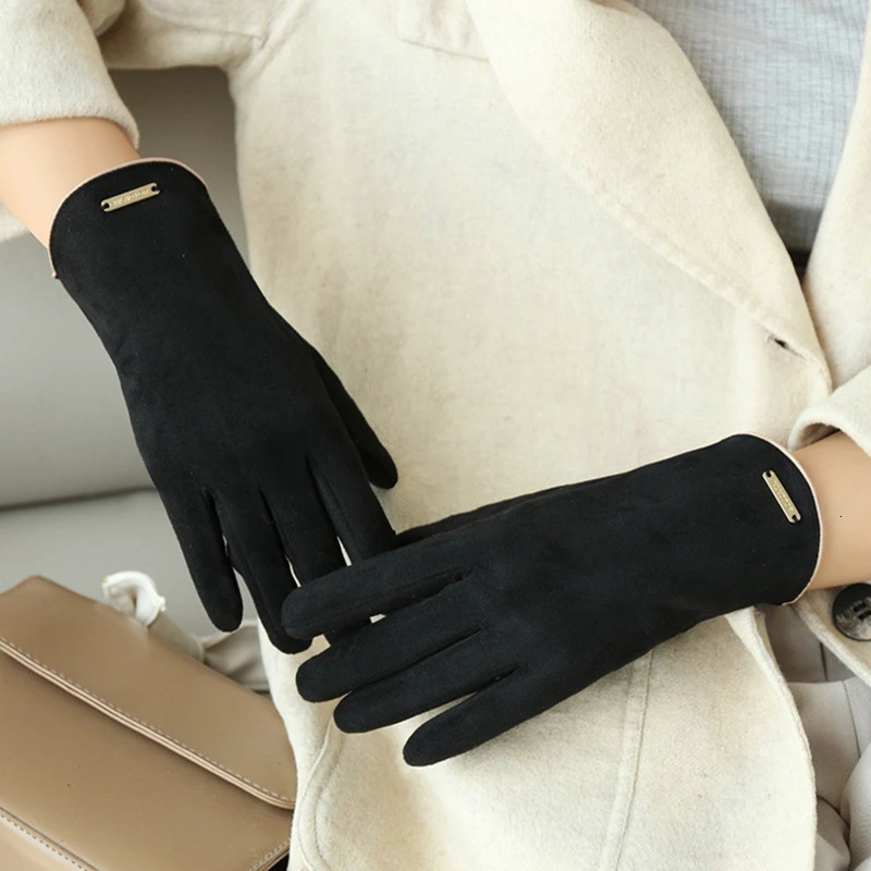 Womans Gloves Winter Warm Soft Comfortable Touch Screen Driving for Lady Convenient and practical Thick Fingered Gloves 250806