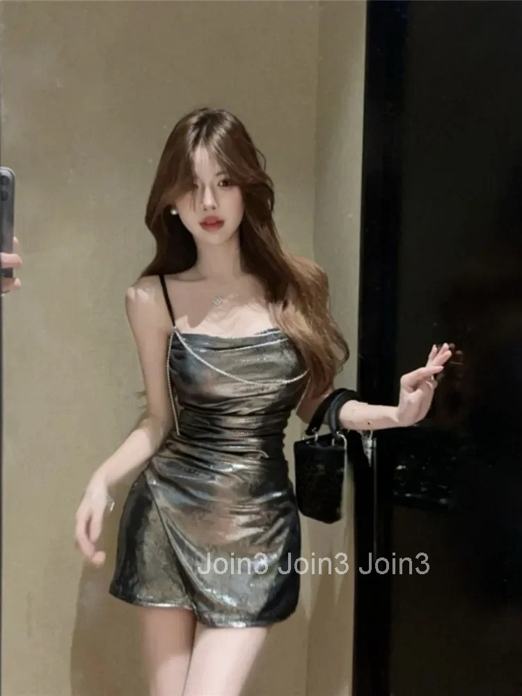 Mini Dresses Women Elegant Sexy Slim Ruched Slash Neck Sleeveless Backless Summer Fashion Party Dress Ladies Clubwear