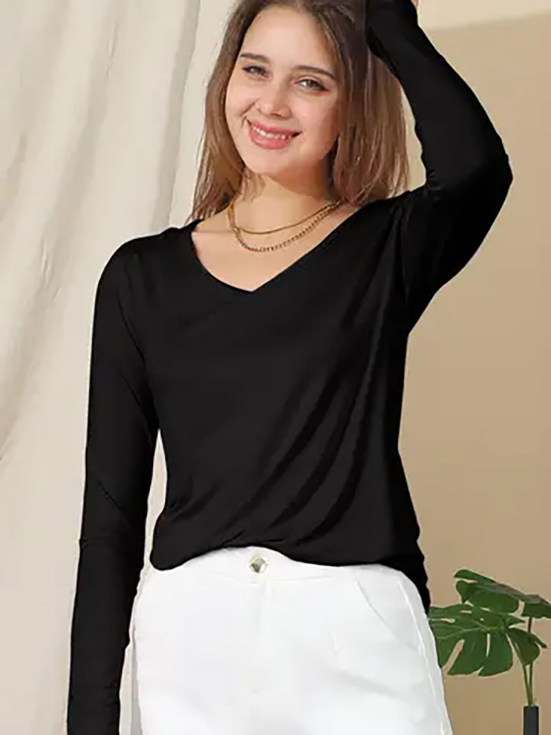 Casual Round neck Loose Fit Long Sleeve Tops Fashionable, comfortable and simple CWTTL991