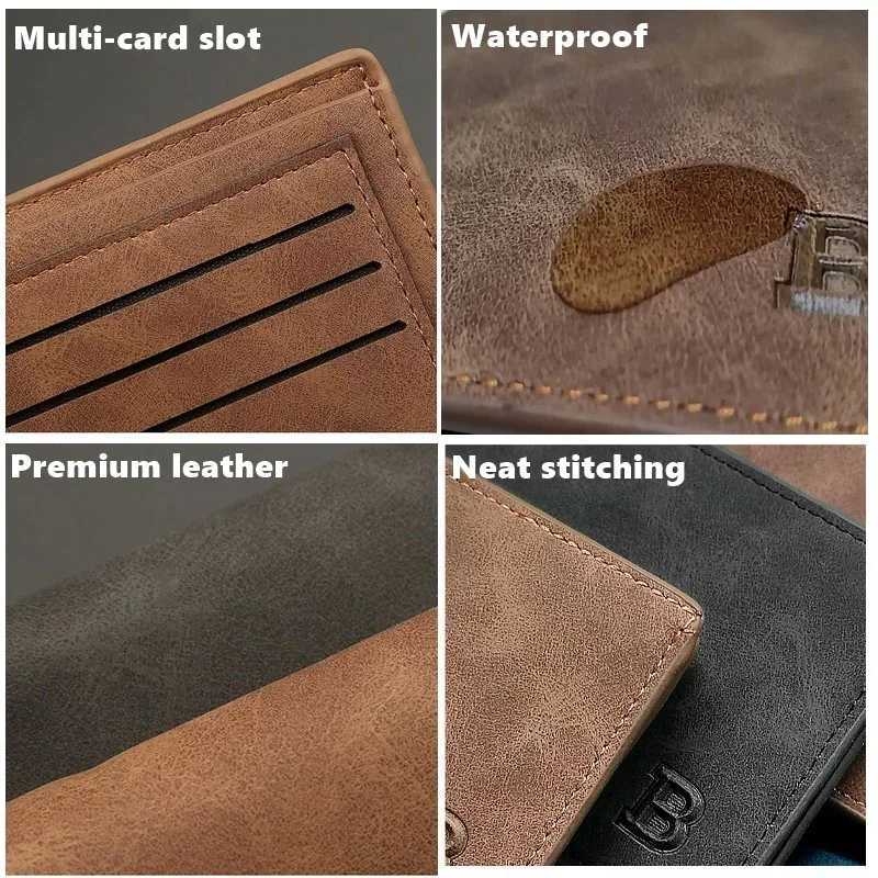 Zipper Coin Pocket Holder Wallet for Men PU Leather Wallet High Quality Minimalist Thin Short Card Holder Purse Business WalletsXJ250806