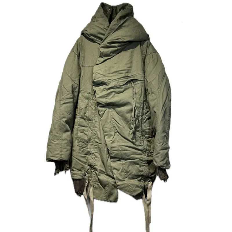 Men Wizard Hat Thickened Warm Down Jackets Mid Length Down Coat Male W250806