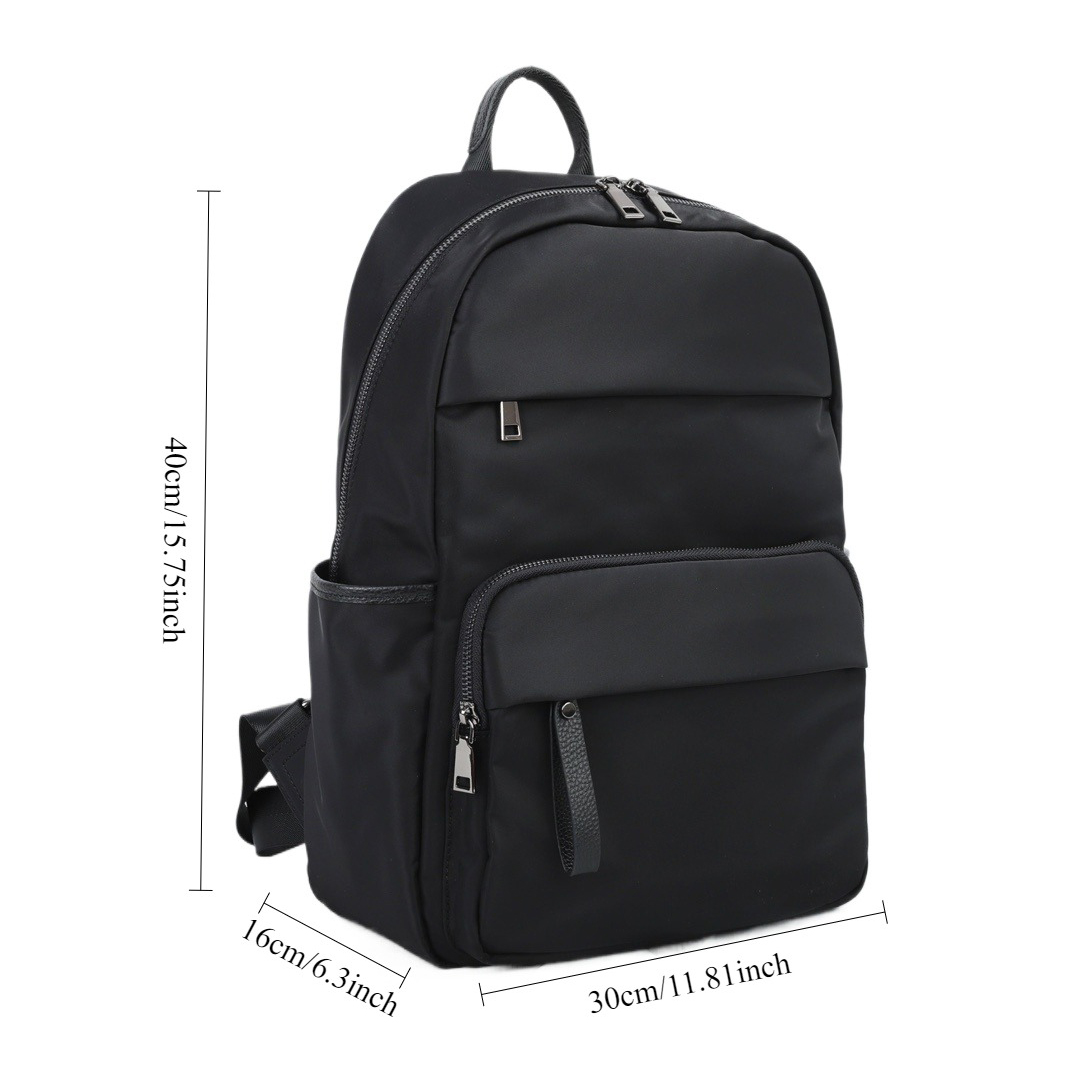 5638XL01 Classic Waterproof Fabric Backpack High-capacity Paired With Cowhide Leather Neutral Style Lightweight and Simple Business Travel Computer Ba