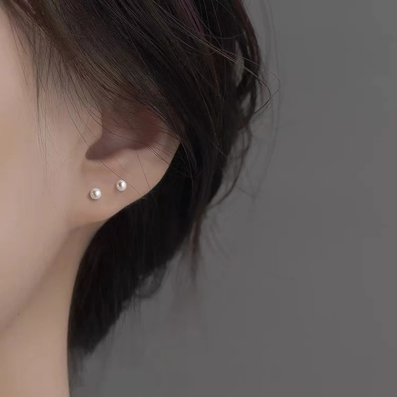 Natural 5-6mm bread freshwater pearl and 14KGP stud elegant charming lovely 1 pair earrings 250805