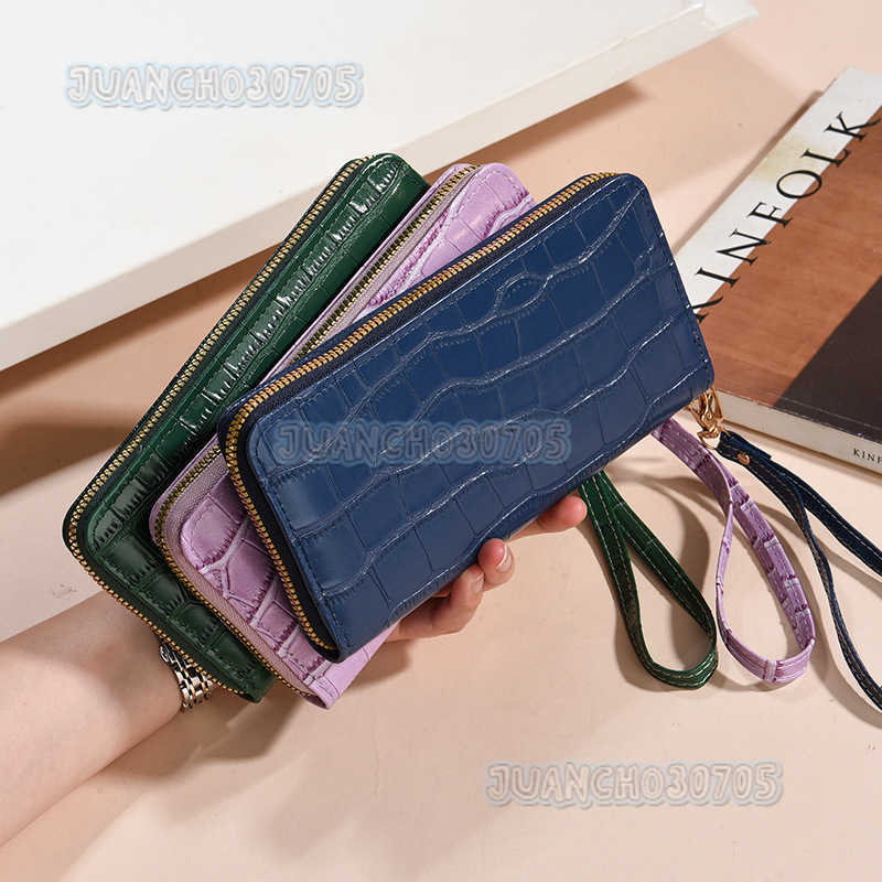 Womens Long Wallet New Fashion Crocodile Pattern Ladies Multi-card Slot Wallet Trendy Clutch H250806