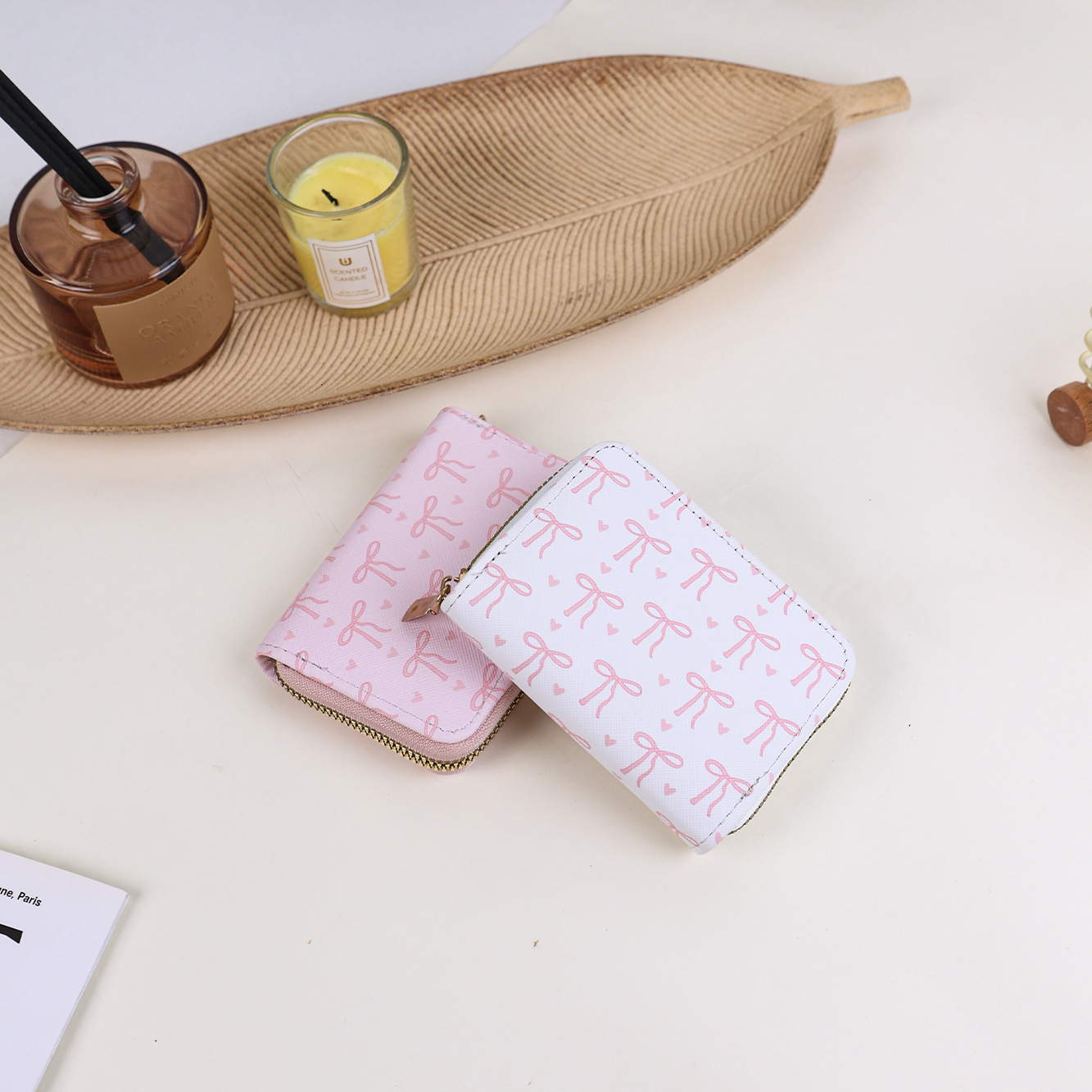 New Women's Cartoon Sweet Mini Coin Purse Ins Style Bow Multi-Card Slot Holder Card Case