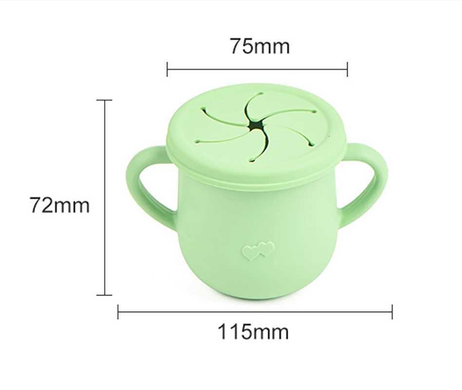 Baby Silicone Double Lids Feeding Cup With Handle Sippy BPA Free Toddlers Learning Drinkware Children Soft Straw Cups Tableware X250806