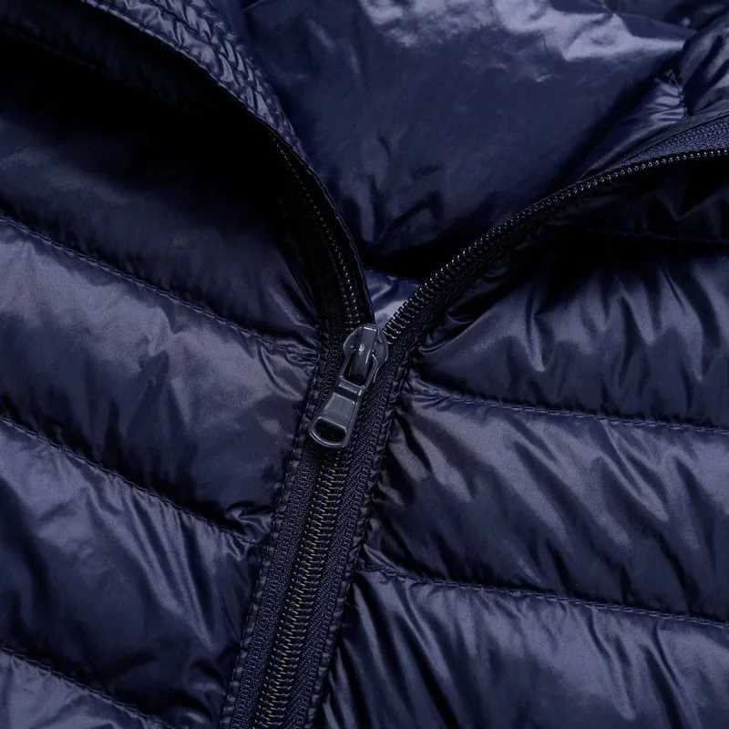 Plus Size Schinteon Men White Duck Down Jacket Ultra Light Thin Casual Coat Outerwear with Hood New Arrival Winter Autumn W250806