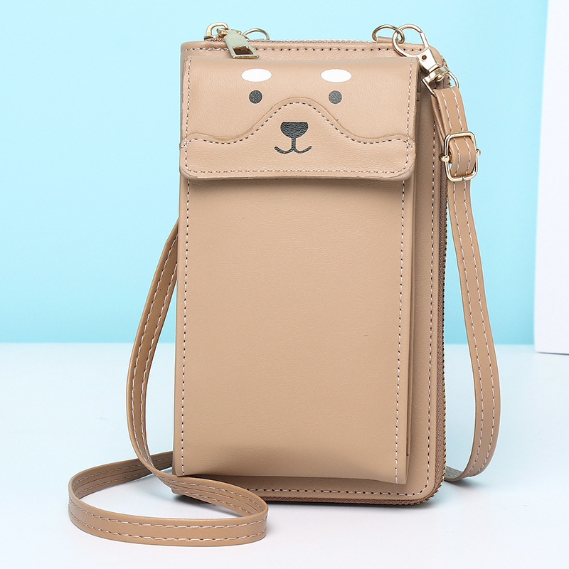 New Women's Wallet Long Style Single Shoulder Crossbody Small Simple Versatile Ins Cute Bear Phone Bag