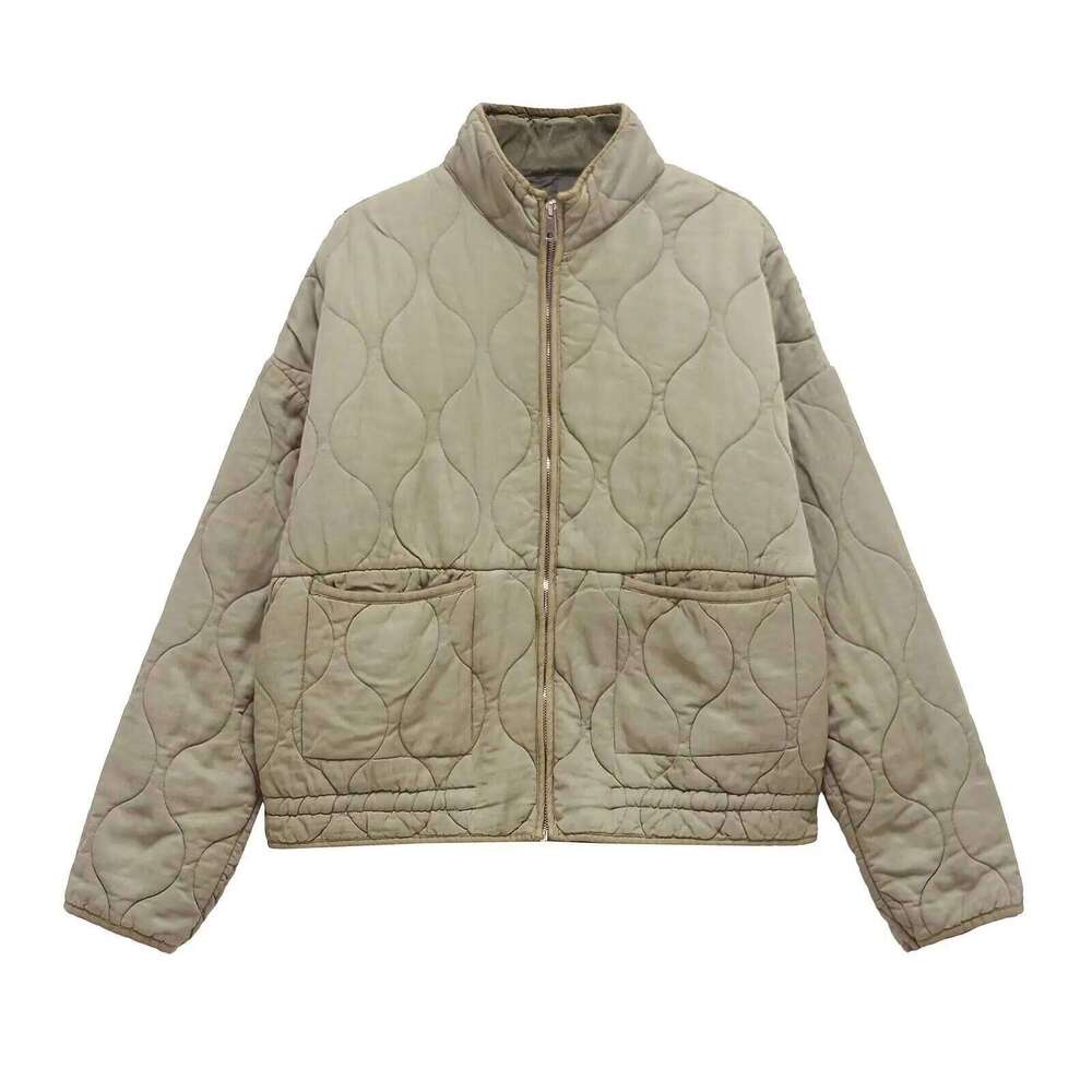 Designer Clothing 2025 Women's Parkas Winter Long Sleeve Solid Outwear Gray With Pockets 2024 Inszartrafaf Jackets Casual Loose Woman Coat