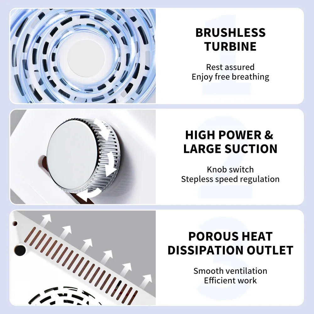 Powerful Nail Dust Collector Strong Suction Nail Vacuum Cleaner for Nails Acrylic Low Noise Professional Manicure Dust Collector 250729