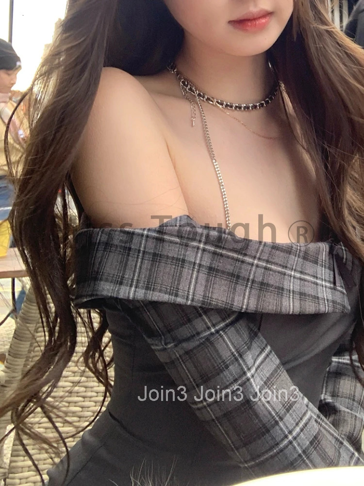 Autumn Sexy Style Fake Two Piece Patchwork Dress New Casual Fashion Retro Women Clothing Korean Y2k Vintage Party Dresses