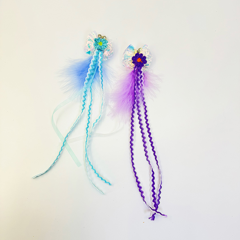 Cat toy magic color paper feather cat stick, bell to relieve boredom