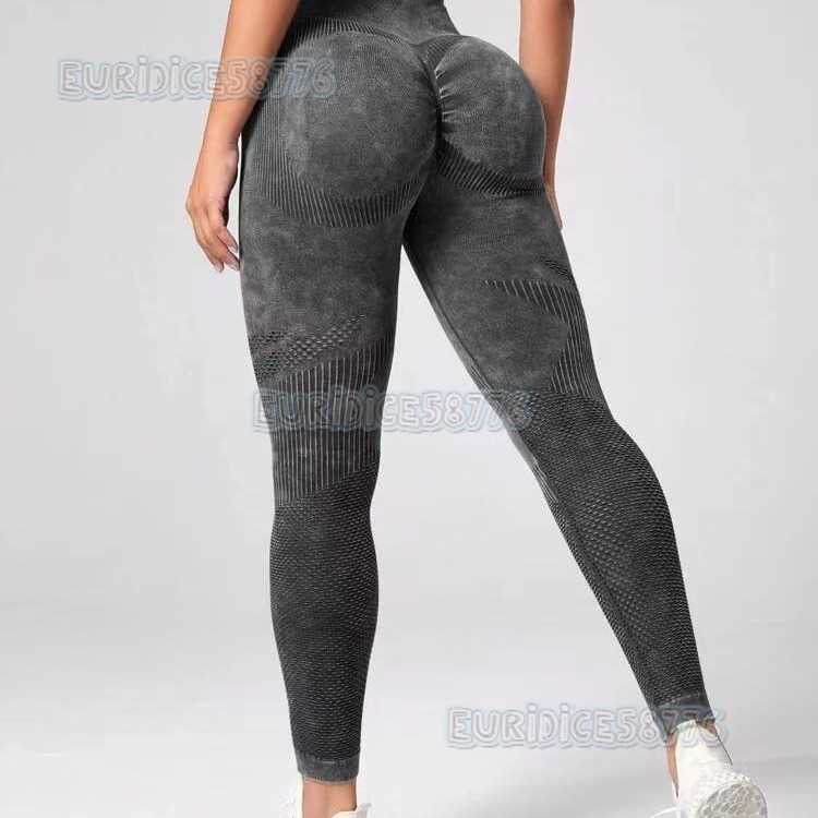Hollow Seamless Yoga Pants High Waist Peach Butt Women Washed Matte Tight Sports Pants New Hip Lift Fitness Pants H250806