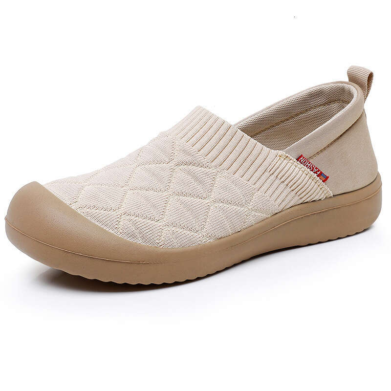 Spring and Autumn New Women's Non-Slip Soft Sole Slip-On Lazy Flat Lightweight Single Casual Breathable Mom Shoes