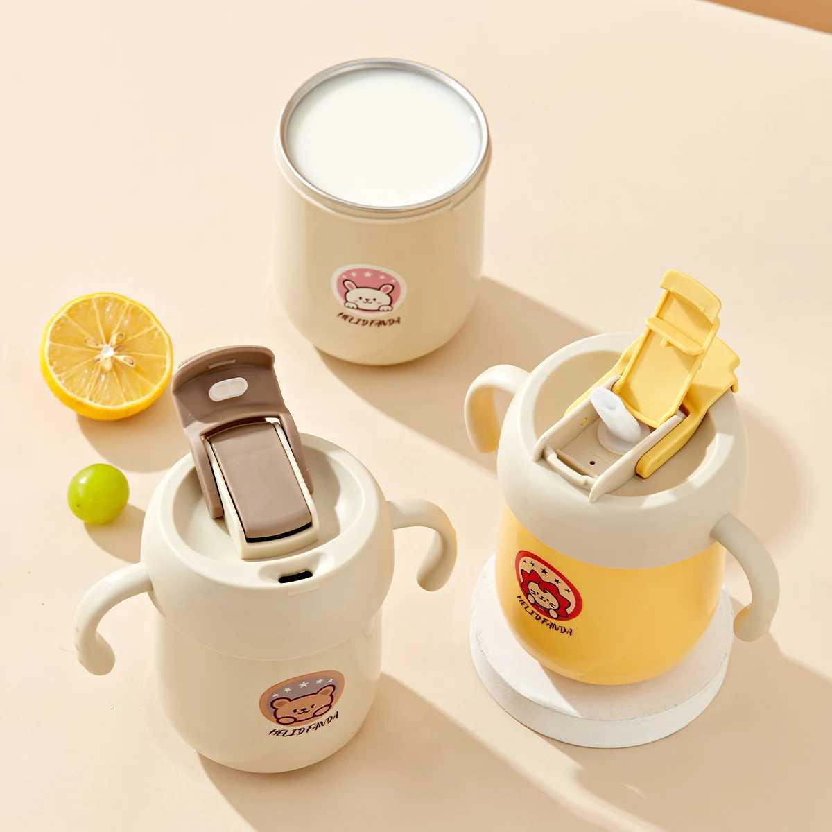 360ml Portable Water Bottle 316 Stainless Steel Double Walled Drinking Bottle Sealed Anti-scalding Straw Cup For Kids X250806