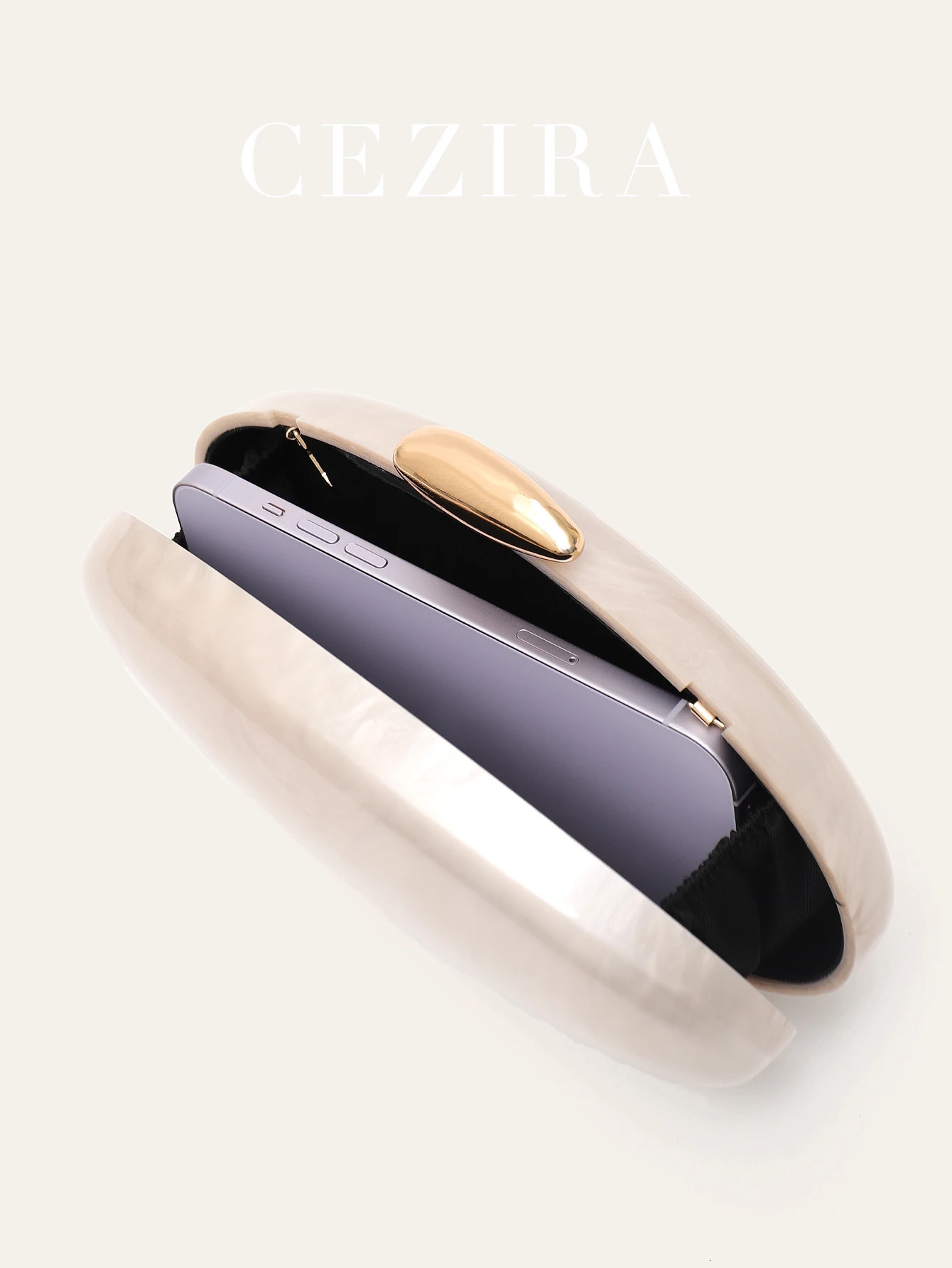 Womens Fashion Evening Clutches Plain Acrylic Long Chain Cross body Handbag Oval Shaped Fits Phone Wedding Banquet Party 250730