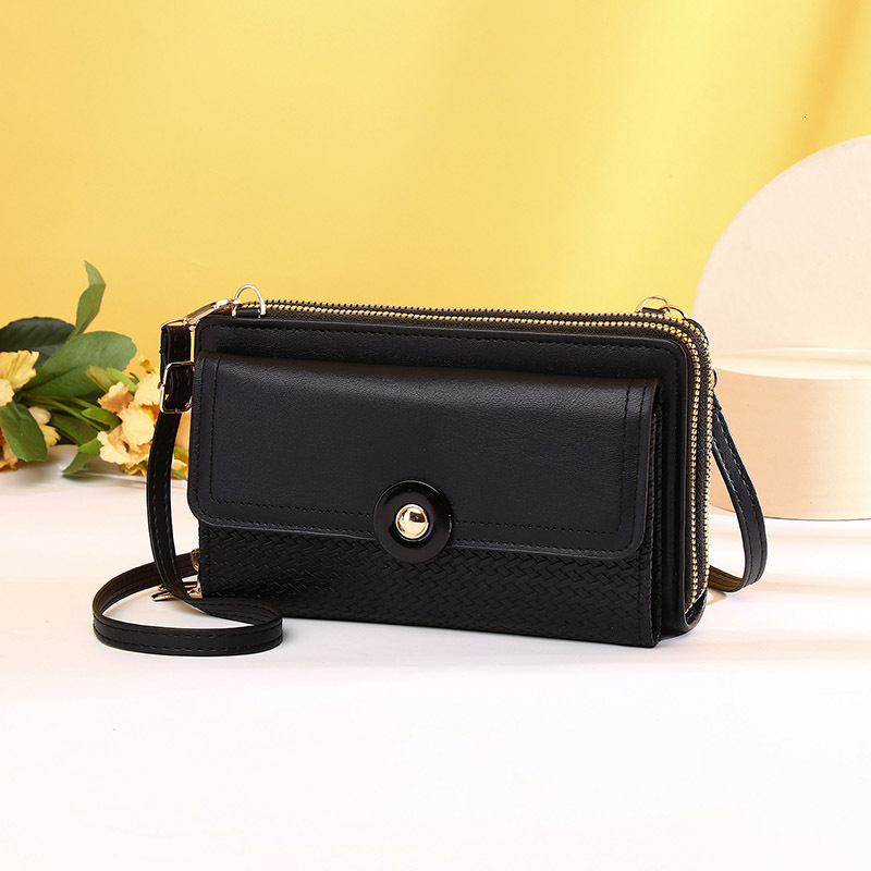 New Double Zipper Crossbody Simple Fashion Horizontal Single Shoulder Small Phone Bag