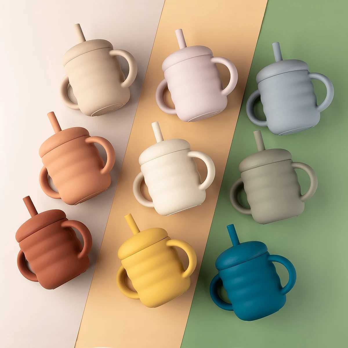 Baby Silicone Cups Straw Thread Cup BPA-Free Portable Storage Snack Container Feeding Cup For Kids Leakproof Learning Drink Cup X250806