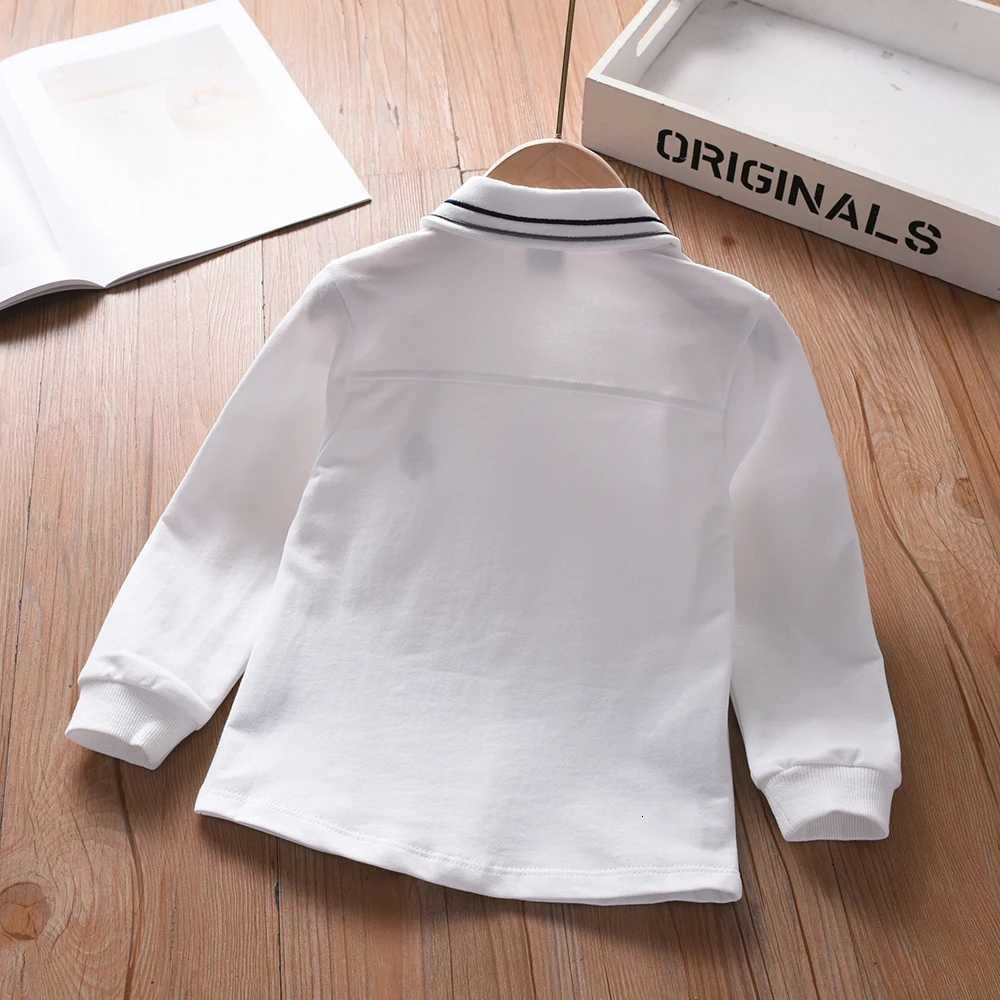 Boys Long Sleeve White Shirt 2-6Y Embroidered Cotton School Clothes Kids Spring Autumn Top X250806