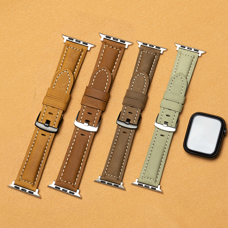 Sleek Waterproof Leather Watch Band with Adjustable Size Fit Durable genuine leather - PN1111