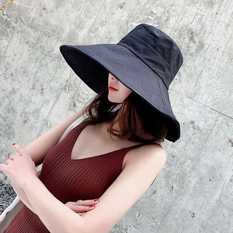 Japanese Sunshade Female Spring and Summer Sunscreen Free To Fold Big Brim Sun Hat Fisherman Hat Cover Face Oversized Hair 250805