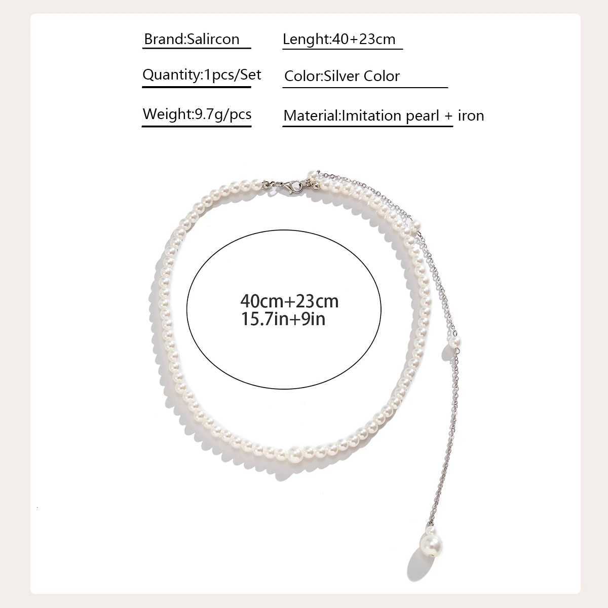 Vintage Elegant Simulated Pearls Clavicle Choker Necklace For Women Long Chain Tassel Pendant Wedding Jewelry Bikini Chest Chain Y250805