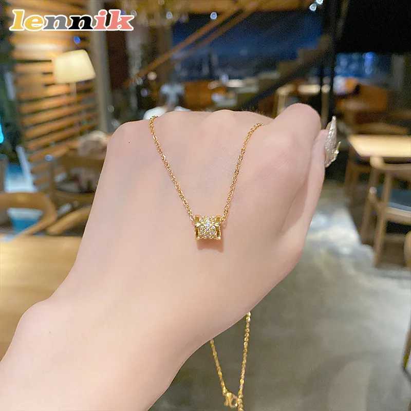 LENNIK Summer New Light Luxury Small Waist Wens Collaone Chain with High-end Design and Small Steel Ring Necklace S250806
