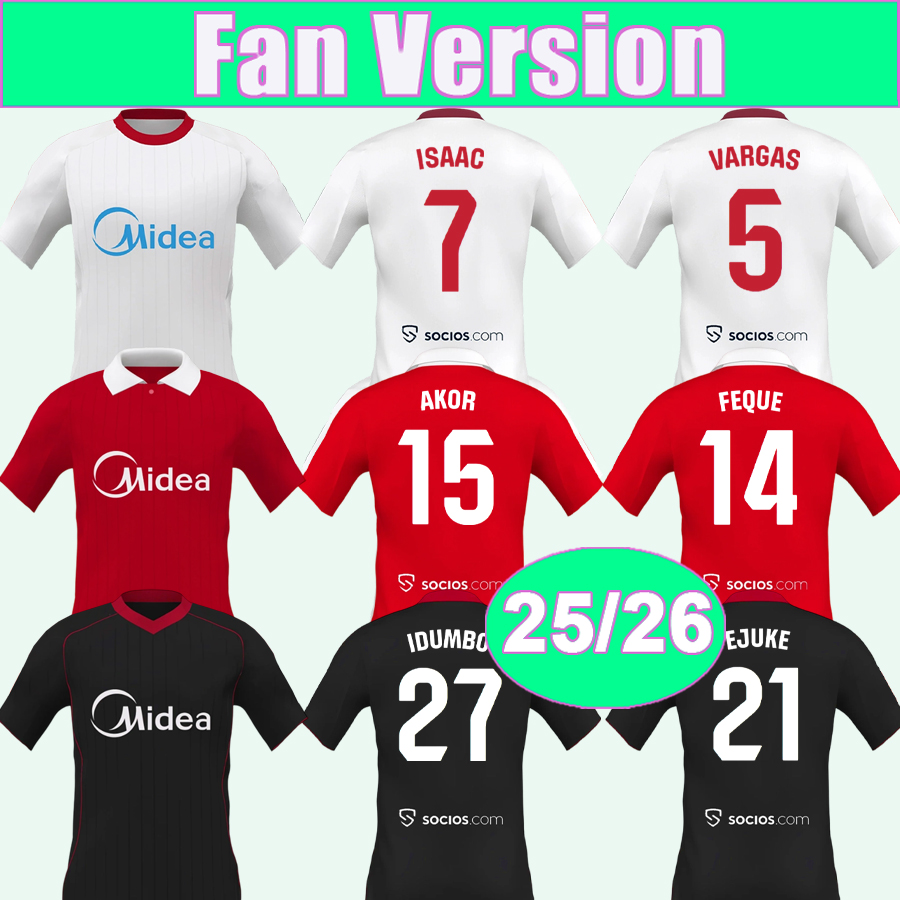 25 26 SOW VARGAS Mens Soccer Jerseys ISAAC LUKEBAKIO PEQUE AKOR EJUKE IDUMBO GUDELJ AGOUME BADE NIANZOU Home Away 3rd Football Shirts Adult Uniforms