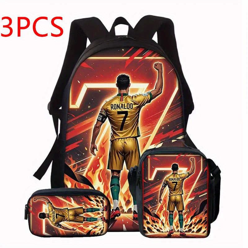 Cartoon Backpack for Primary and Secondary School Students, Large Capacity Backpack, Shoulder Bag, Pencil Case Three-piece Set 250815