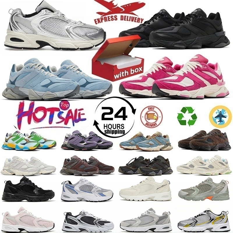 With Box Designer 9060 running shoes for mens womens Triple Black White Beach Glass Silver Grey Chrome Blue Warped Outdoor shoe Sports sneakers trainers 36-45