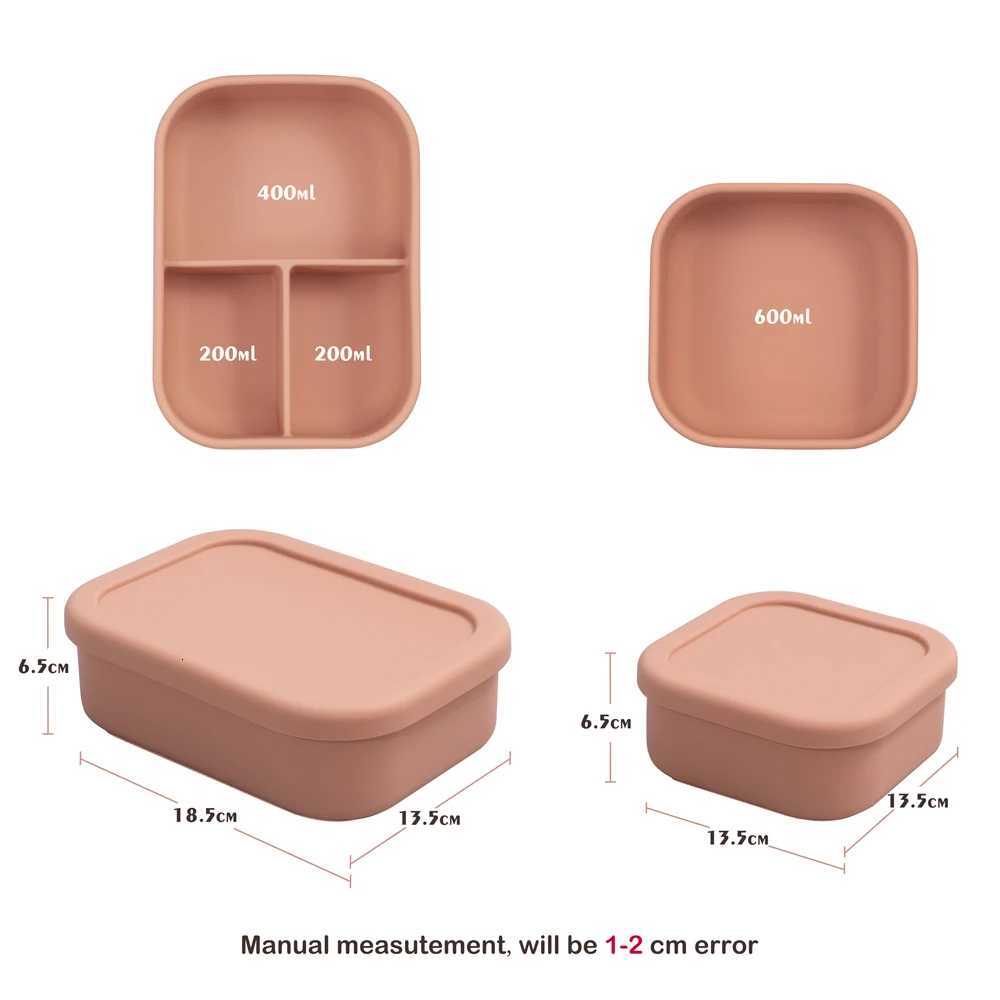 Baby Silicone Feeding Bowl Dishes Plate Childrens Tableware Microwave Heating Fresh-Keeping Leakproof Lunch Box Baby Supplies X250806