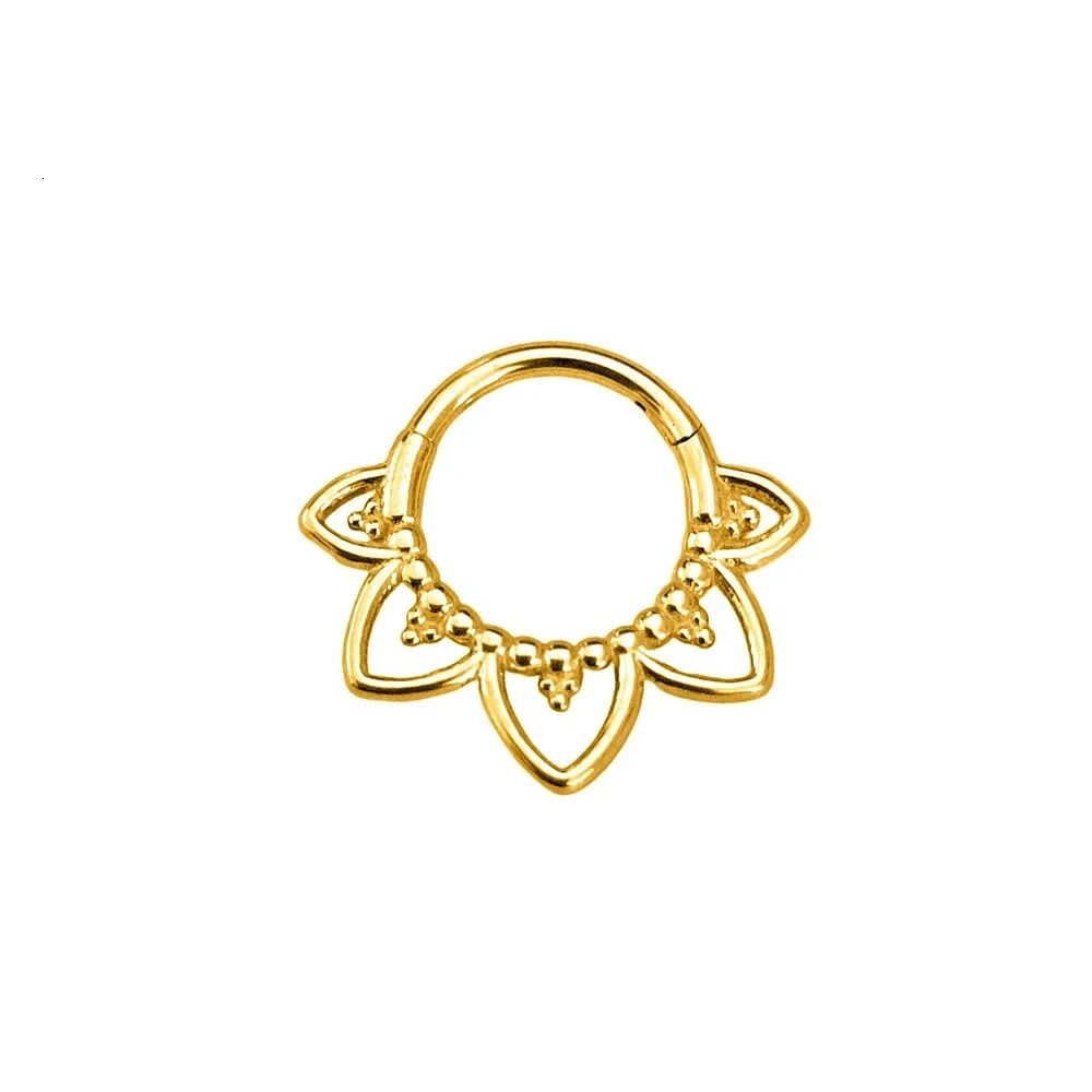 Flower Snake Heart Clicker Septum Piercing Jewelry CZ Zircon Daith Conch Earring Bee Drop Nose Rings 316L Steel 16G 250805