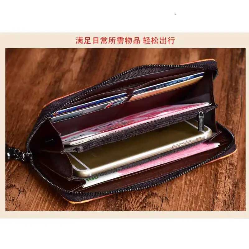 MOTAORA Womens Leather Wallet Long Clutch Purse Vintage Embossed Handmade Luxury Bags with Multi Card Slots Zipper Pocket GiftXJ250806
