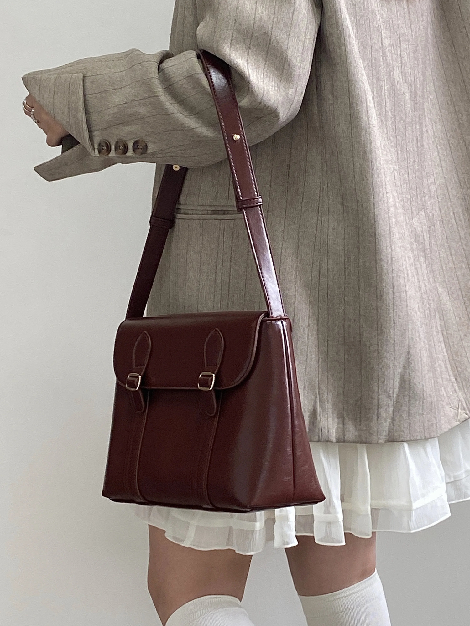 Vintage Womens Shoulder Bag Large Capacity Ladies Tote Purse Handbags Pu Leather Female Messenger Bags College Girls Book Bag 250731