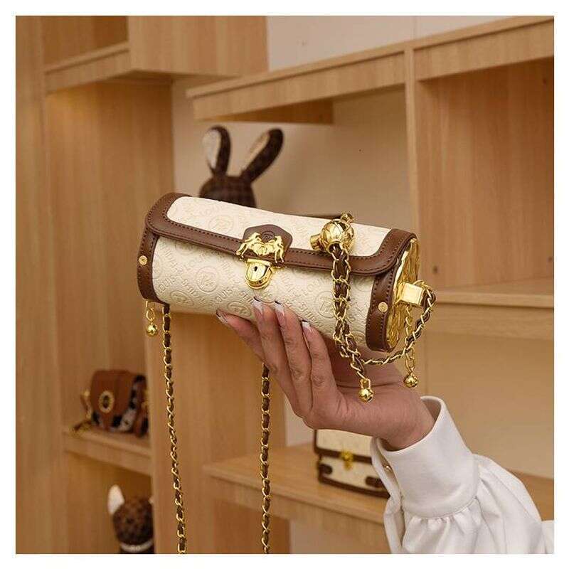 "2025 New Women's Bag, European and American Fashion Trendy Monogram Round Barrel Shoulder/Crossbody/Handbag"