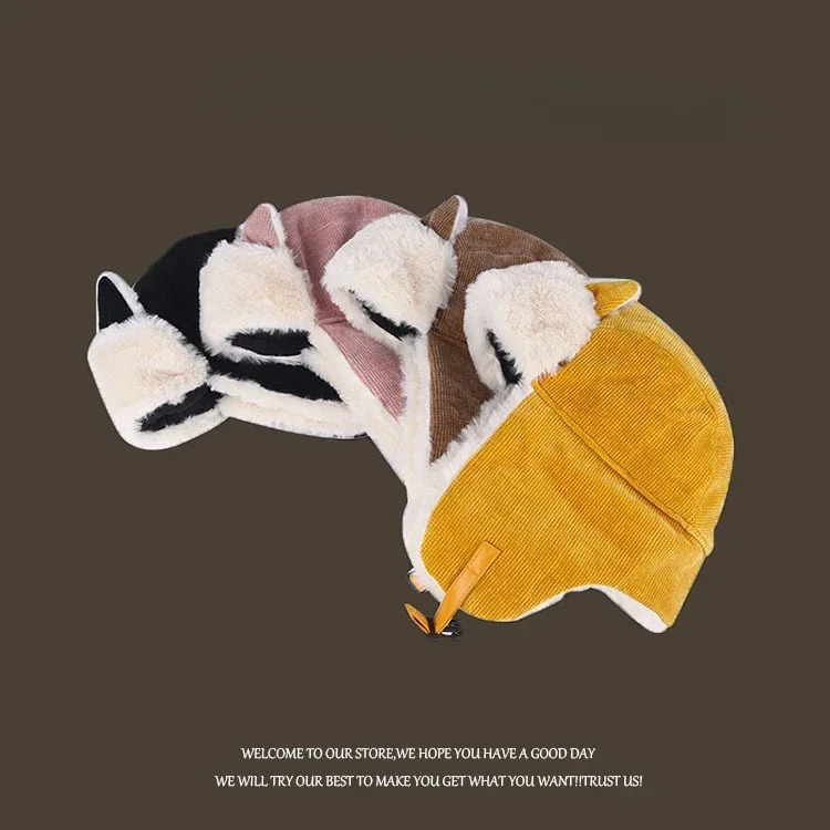 Women Warm Earmuffs Thicken Ear Flapped Hat Winter Cold Proof Warm Cotton Hat Cat Ears Cap Winter Russian Caps 250806