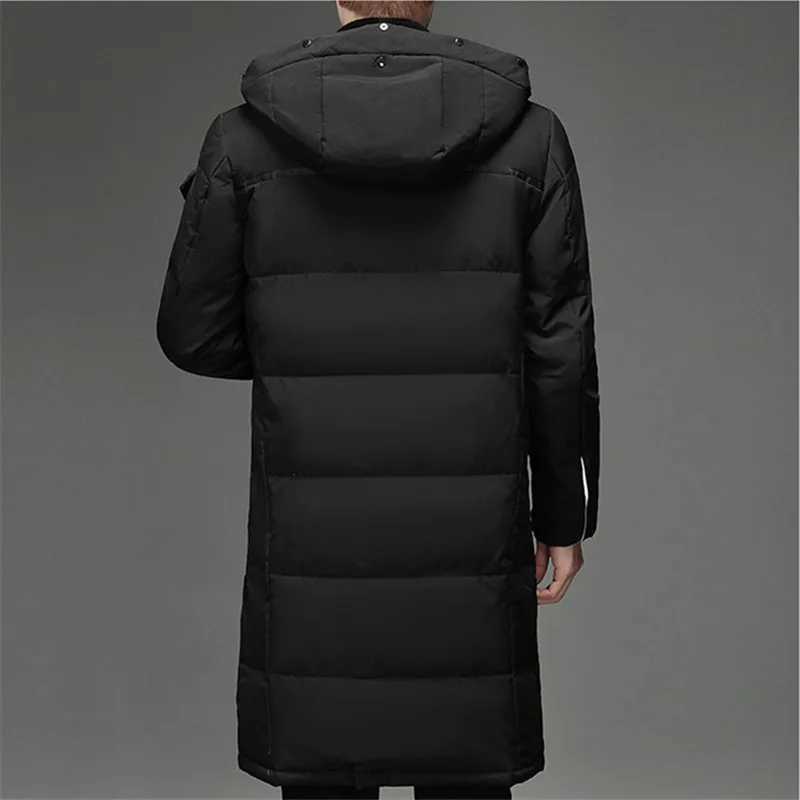New Winter White Duck Down Jackets Men Hooded Long Winter Coat Men Thick Warm Fashion Down Coat Mens Brand Parka Plus Size 5XL W250806