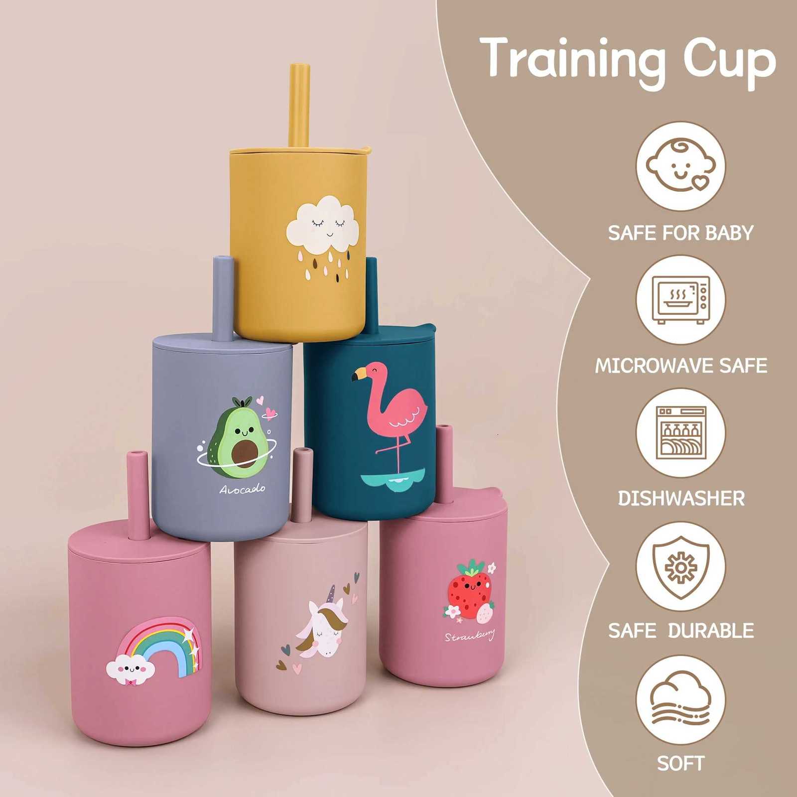 100% Silicone Training Cup for Children Baby Sippy Cup for Beginners Practical Feeding and Learning Kid Drink Cup X250806