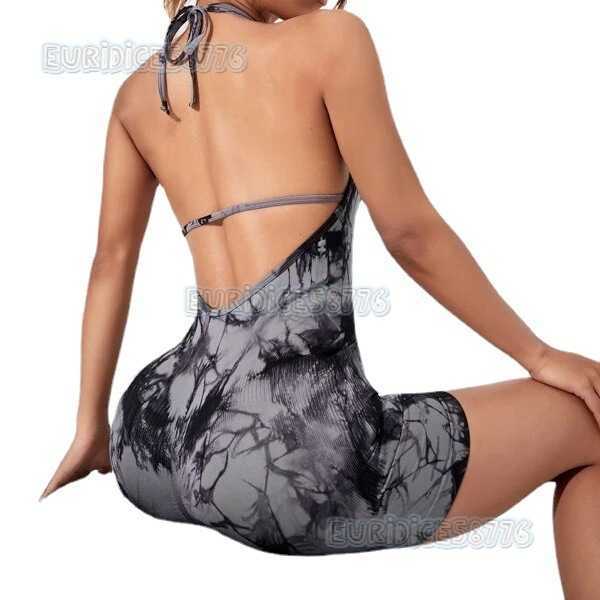 Outdoor Shockproof Beauty Back One-piece Shorts Vest Elastic Fitness Tight Seamless Yoga Suit One-piece Suit Women H250806