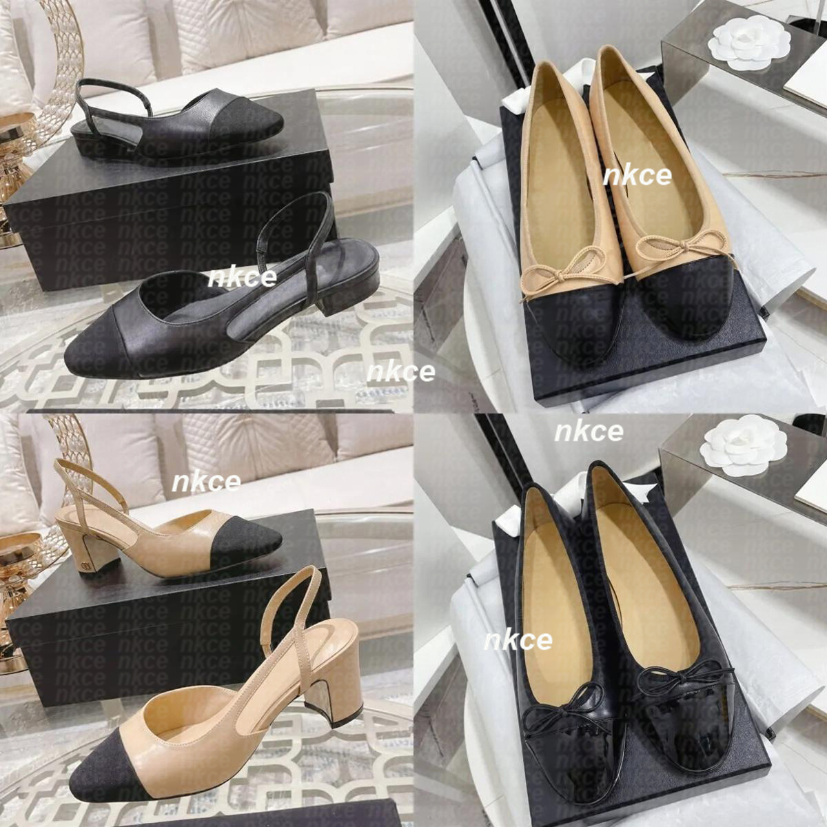 High Heels designer heels ballet flats shoes Chan CCity Shoes High-heeled shoe Dress shoes women black Flat boat shoe Luxury Lady leather Loafers Genuine Slingback