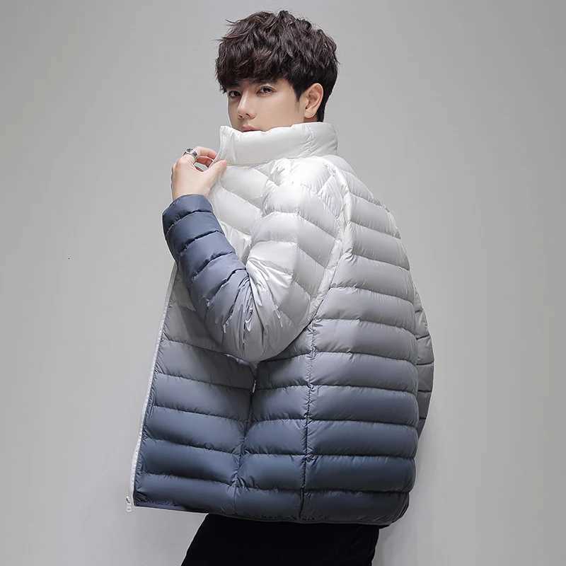 New Mens Outdoor Fashionable Warm Standing Collar Casual Down Jacket Winter Fashionable Versatile Breathable Warm Jacket W250806