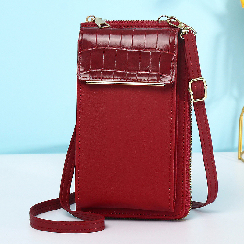 High-End Niche for Women New Wallet Stone Pattern Single Shoulder Crossbody Small Versatile Mini Phone Bag