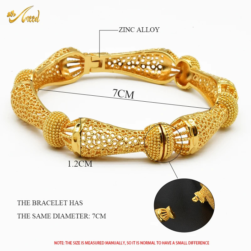 ANIID Women Charm Bracelet Bangle 24K Gold Color Jewelry Dubai Flower Bangle African Ethiopian Hawaiian Jewelry 250805