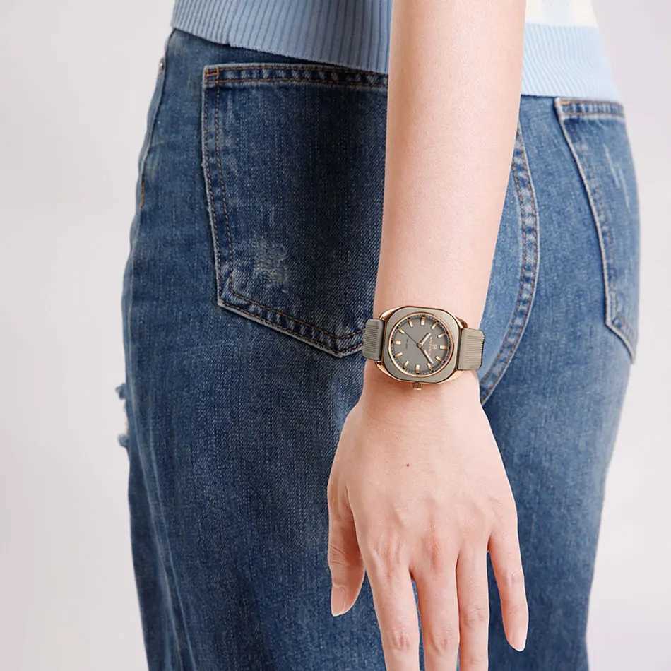 Naviforce Fashion Womens Casual Elegant Simple Polygon Quartz Sile Gift for Women Wrist Casual Relogio Feminino W250806