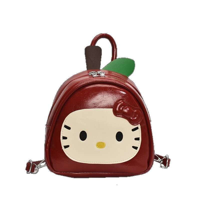 Red Apple Handbag Children's Creative Fun Cute Little Cat Girl Stylish Dopamine Backpack