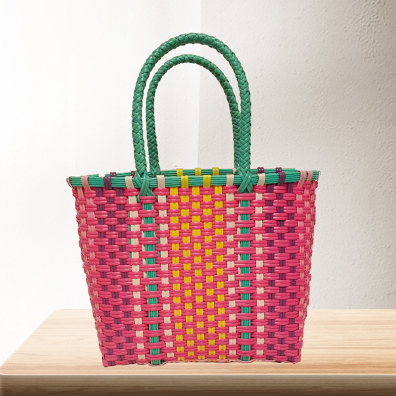 New woven bag for vacation photography, beach bag, double Ling tablet, children's bag, vegetable basket